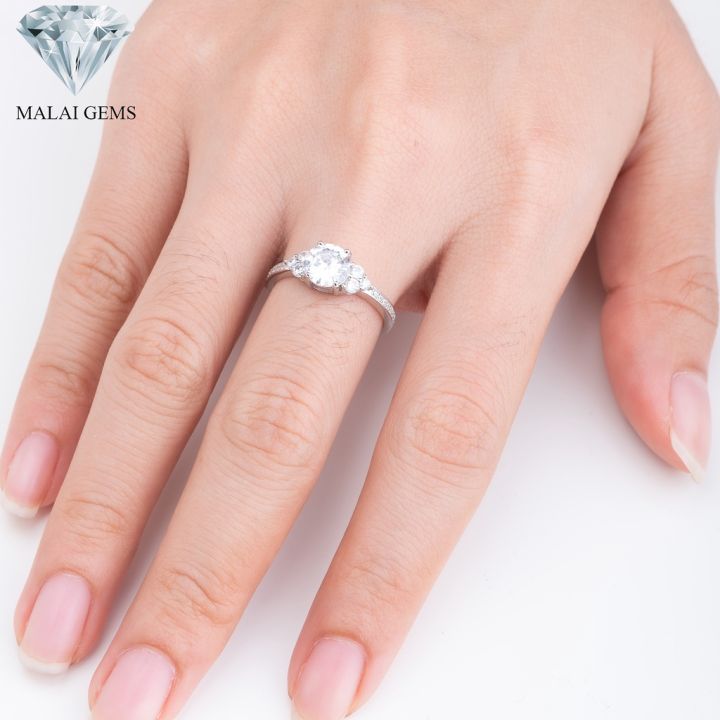 malai-gems-แหวนเพชร-เงินแท้-silver-925-เพชรสวิส-cz-เคลือบทองคำขาว-รุ่น-221-r19500-แถมกล่อง-ต่างหูczแหวนเงินแท้