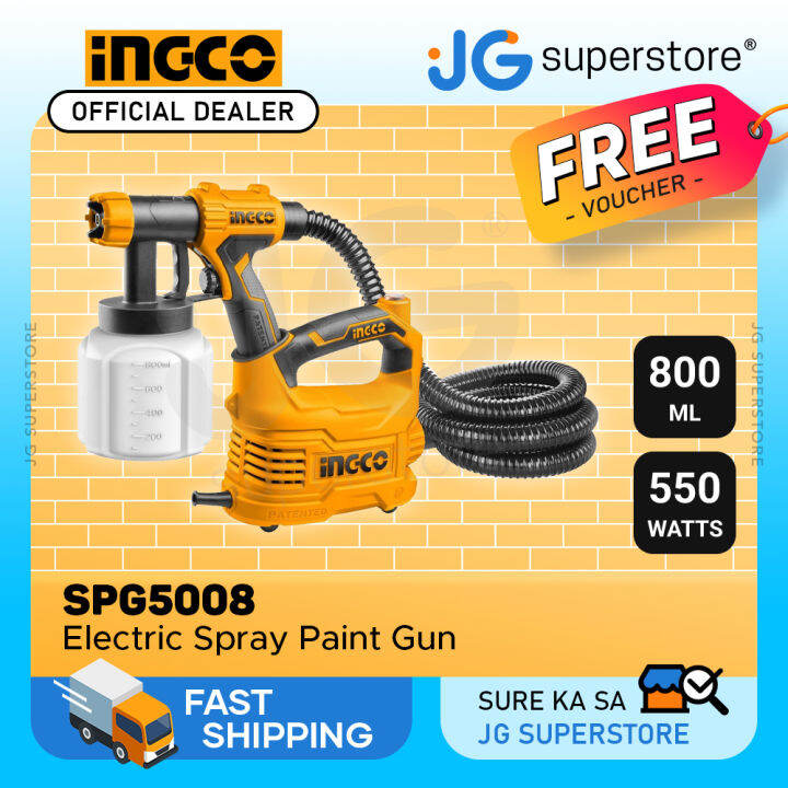 INGCO 550W 800ml HVLP Electric Spray Paint Gun with Viscosity Measuring