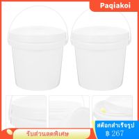 Paqiakoi ถังพลาสติก 5pcs พร้อมที่จับถังเก็บน้ำแบบพกพาแบบพกพาถังล้างถังสำหรับฟาร์ม 2L