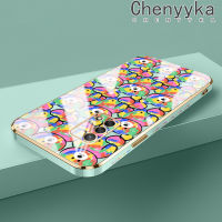 เคส Chenyyka สำหรับ OPPO F19 A74 F19s A95 Reno 6 Lite เคสการ์ตูนหมีหลากสีกรอบซิลิโคนเคสมือถือสุดหรูใหม่กันกระแทกกรอบด้านหลังเคสป้องกันเลนส์กล้อง