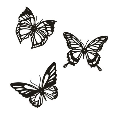 3Pcs Butterfly Metal Wall Decor Metal Wall Hanging Decor Farmhouse Rustic Home Office Bedroom Decor