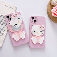 เคสมือถือลายการ์ตูน Hello Kitty น่ารักพร้อมเคสโทรศัพท์กระจกเคที3มิติสำหรับ iPhone 14ProMax 14Plus KT เคสมือถือแมวกันกระแทกสำหรับ iPhone 13 Pro Max เคสโทรศัพท์นิ่มสำหรับ Apple 12 Mini 11 XS X XR 8 7 Plus Se Hello.เคสห่อหุ้มคิตตี้