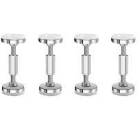 4Pcs Adjustable Threaded Bed Frame Anti-Shake Tool Bedside Headboards Prevent Loosening (Silver 56mm - 76mm)