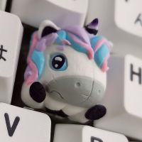 Cartoon Unicorn Key Caps Handmade Resin Material Cute Girls Gift Personalized Key Caps For Cherry Mx Switch Mechanical Keyboard