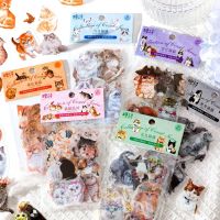 40pcs/lot Kawaii Scrapbook Sticker Cartoon Animal Cat Scrapbooking Supplies diary Planner Decorative Craft Stationery Sticker