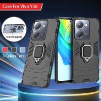 เคสกันกระแทกสำหรับ Vivo Y36 5G 4G เคสโทรศัพท์พีซีแข็ง2023กรอบ TPU แบบนุ่ม VivoY36ฝาครอบด้านหลังเคส Stand Mobil ที่ยึด Amor แฟชันเรียบง่ายป้องกันการตก