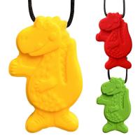 Chew Necklaces for Sensory Kids Silicone Dinosaur Sensory Chew Toys for Kids Chewing Necklace for Kids Portable Fidget Toy Biting Necklace for Sensory Kids pretty