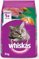 WHISKAS® Cat Food Dry Pockets Adult Tuna Flavour วิสกัส®อาหารแมวชนิดแห้ง แบบเม็ด พ็อกเกต สูตรแมวโต รสปลาทูน่า 3 กก. 1 ถุง