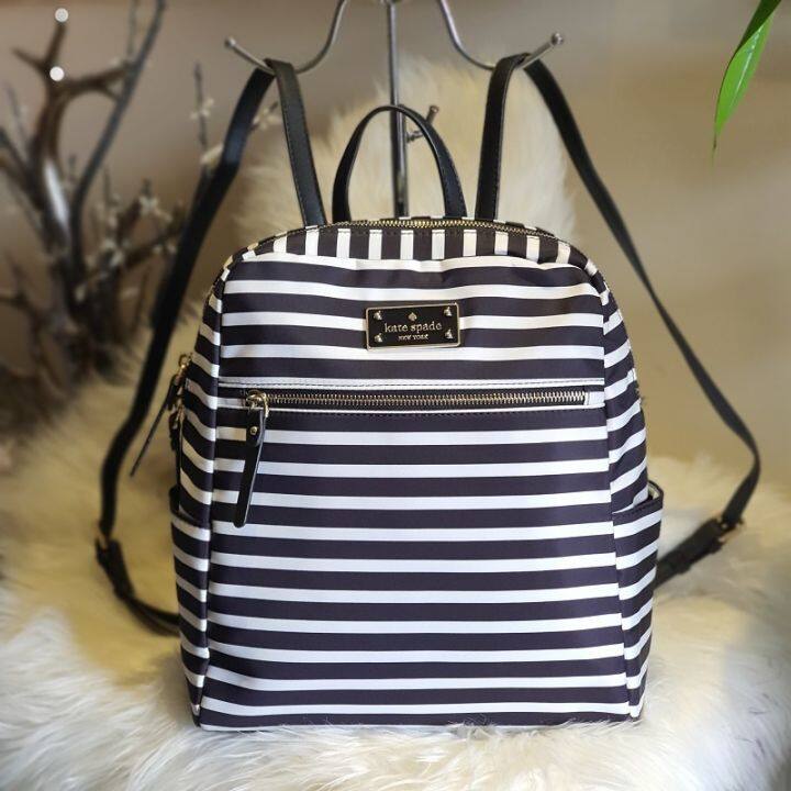 kate spade, Bags, Kate Spade Black And White Horizontal Striped Crossbody  Purse Bag