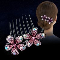 Korean new diamond inlaid Flower Hair Comb elegant adult womens hair accessories exquisite jewelry