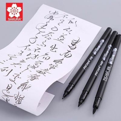 SAKURA Small/Medium/Large Soft tip beauty pen calligraphy pen Drawing Hand Lettering Student School Stationery Supplies