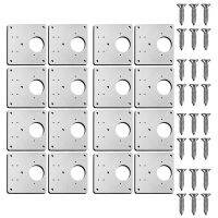 【LZ】 20X Hinge Repair Plate Kit With Hole For Cabinet Rust Resistant Plate Repair Brackets