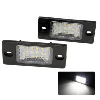 [HOT 2023] 2ชิ้น/เซ็ต HAUSNN Canbus ข้อผิดพลาดสีขาวฟรี18SMD LED หมายเลขป้ายทะเบียนรถไฟสำหรับ VW Touareg Tiguan Golf 5 Passat B5