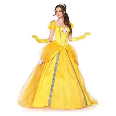 ชุดเจ้าหญิงฮาโลวีนใหม่ชุดสตรีนางฟ้าสีเหลืองชุดพระราชวังย้อนยุคยุโรปชุดชุดเทพนิยายชุดเวที