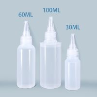 30/60/100ml Empty Plastic Glue Bottles Screw-On Lids Squeeze Liquid Ink Oil Dropper Bottles Pigment Container Refillable Bottles