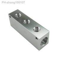 27x36mm 1/2 quot; BSP x 1/4 quot; BSP Female 2-10 Ways 4-12 Ports Solid Aluminum Pneumatic Manifold Air Distribution Block Splitter