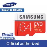 Samsung MicroSD card MicroSD EVO Plus Class10 U3 64GB เมมโมรี่การ์ด ไมโครเอสดี การ์ด ssd Micro SD Card memory Card 64GB Smartphone Tablet Camera การ์ดหน่วยความจำการ์ด