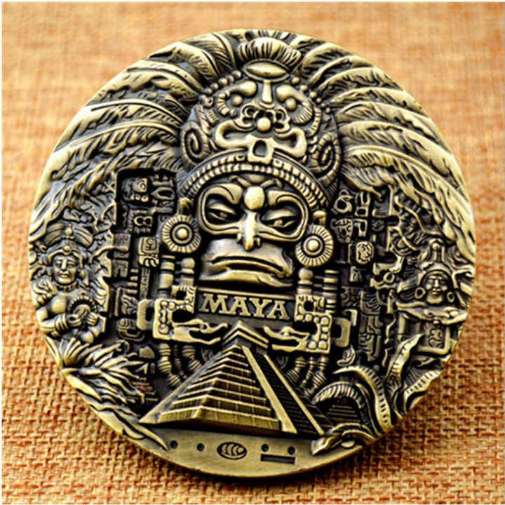 mayan-aztec-ปฏิทินของที่ระลึกทำนายเหรียญที่ระลึกคอลเลกชันงานศิลปะของขวัญคอลเลกชันเหรียญที่ระลึกที่น่าสนใจ-kdddd