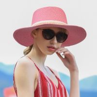 [COD] 2022 new womens sun hat Korean version spring and summer casual pearl rhinestone straw travel protection holiday