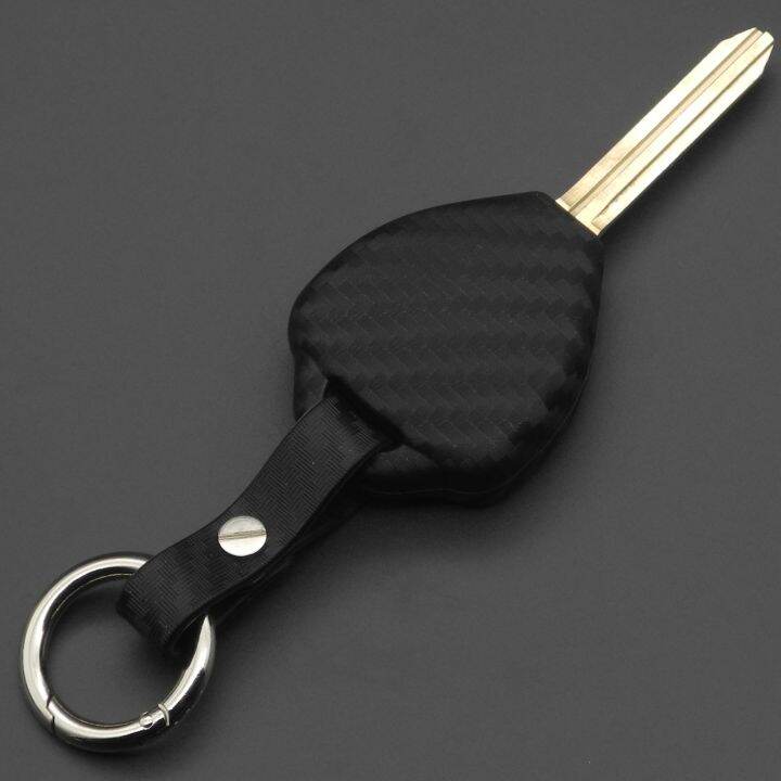 dfthrghd-carbon-fiber-silicone-car-key-cover-case-shell-remote-fob-keychain-for-toyota-camry-corolla-avalon-venza-hilux-vitz-rav4-hollder