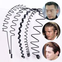 【YF】 Metal Iron Headband Mens Women Unisex Black Wave Hair Head Hoop Band 5mm Width Fashion Sport Hairband Accessories