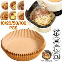 【Ready Stock】 ►♝✚ E05 100pcs 20cm Air Fryer Disposable Baking Papers Non-Stick Steamer Round Parchment Paper Liners Kitchen Accessories