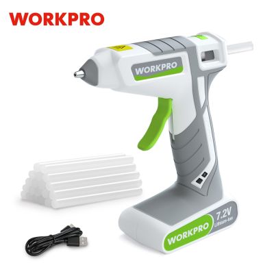 【YF】 WORKPRO Glue Gun 7.2V Lithium Battery Hot Silicone Melt with 20pcs Premium Sticks for Crafts Arts