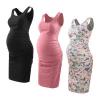 Maternity Women Dress Soft Side Ruched Bodycon Dresses Pregnancy Sundresses Clothing for Pregnancy