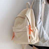 【CW】 Canvas backpack for women everywhere solid fashion Korean version schoolbag female college students casual shoulders