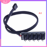 【HJ】 Cooler Fan Power CABLE 1 FEMALE TO 4 MALE 4/5Pin ซ็อกเก็ต Fan HUB Splitter CABLE