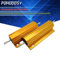 ◐┅ RX24 100W 50W Watt Power Metal Shell Aluminium Gold Resistor 1R 2R 3R 4R 5R 6R 8R 10R 15R 20R 30R 40R 100R 200R 220R Resistance