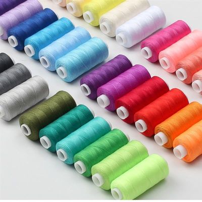 6 Colors/Set Sewing Thread Roll Machine Hand Embroidery 400 Yard Each Spool 100 Polyester Durable Yarn for Home Sewing Kit