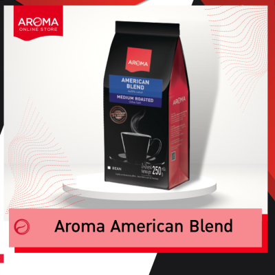 Aroma Coffee เมล็ดกาแฟคั่ว American Blend (ชนิดเม็ด) 250 กรัม/ซอง