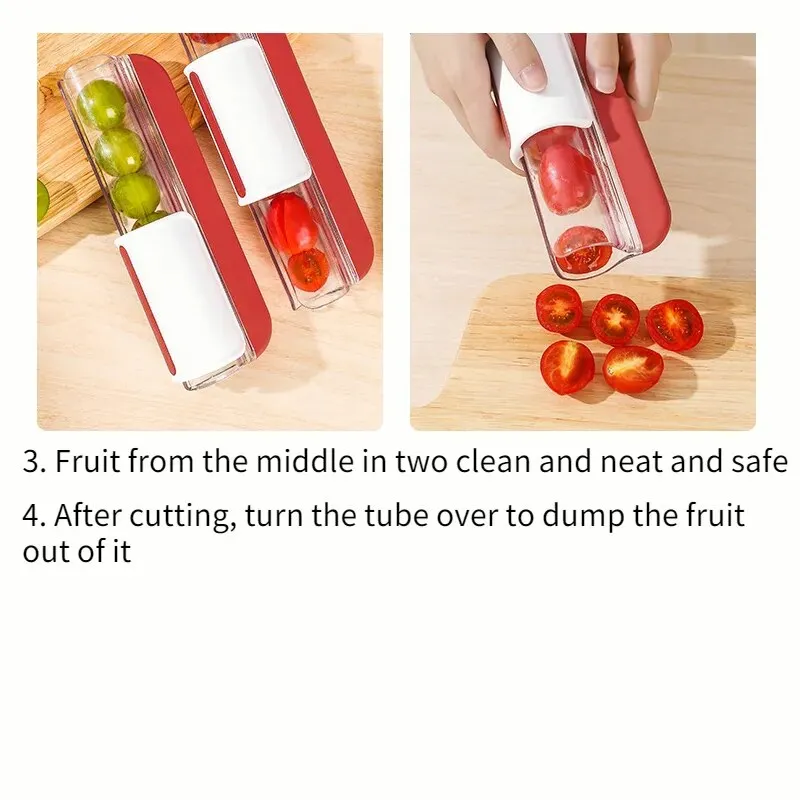 Cherry Tomato Grape Slicer Fruit Vegetable Salad Manual Slicer Fruit and  Vegetable Tool Kitchen Gadget, Progressive Zip Slicer