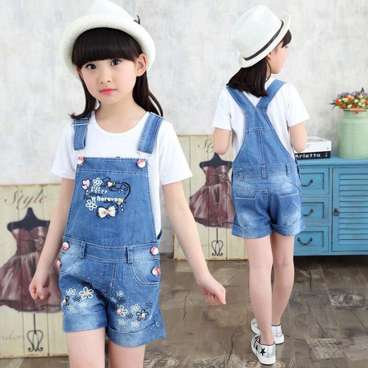 New Girls Overalls Summer Girls Jeans Princess Love Clothes For ...