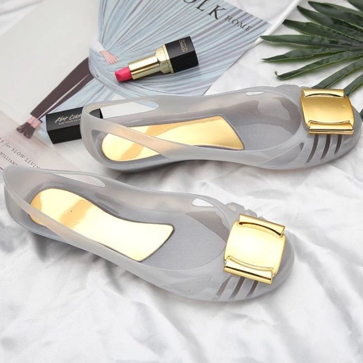 ready-stock-gold-version-jelly-shoes