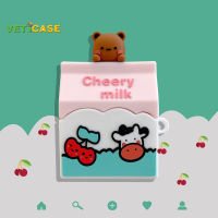 Cheeryกล่องใส่นมเคสหูฟังสำหรับApple AirPods Pro AirPods 1 2 3ซิลิโคนนุ่มหูฟังAir Podsปลอกกระเป๋าป้องกันAirPodอุปกรณ์เสริมสีชมพูสีฟ้าสีขาวสีน้ำตาล