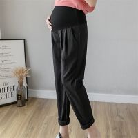 ✈ↂ Calças largas para grávidas calças largas leggings casuais baixo ventre finas roupa de maternidade verão