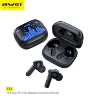 Awei T53 TWS ไร้สายบลูทูธ5.3 Awei T53 TWS Wireless Bluetooth Headphones Colorful Gaming Earbuds Call Noise Reduction Earphones