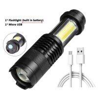 ไฟฉายจิ๋ว LED 4โหมดไฟฉายอะลูมิเนียมใช้แบตเตอรี่ขนาด14500หรือ AA สำหรับตั้งแคมป์หลอดไฟทำงาน Q5 XP-G + ซังข้าวโพดซูมกันน้ำสีดำ