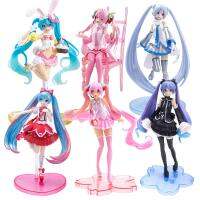 Pop Anime Action Figure Virtual Singer Double Ponytail Two-dimensional Girl Standing Seated Static Model Noodle Stopper PVC Toys