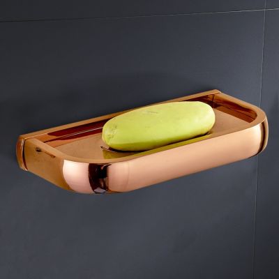 ☍✉ Hot Selling Simple Soap Holder Brass Rose Gold Soap Holder Soap Box Toilet Soap Box Bathroom Accessories