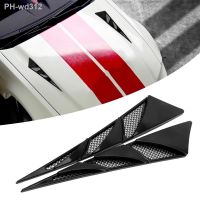 Black 1 Pair Side Air Intake Flow Vent Cover Decorative Car Exterior Decoration ABS Universal Auto Decoration Car Hood Stickers