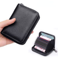 กระเป๋าสตางค์ผู้ชาย Anti Demagnetization และ Anti-Theft Brush Ultra-Thin ID Holders Large Capacity Solid Color ID Card Pack Holder Unisex