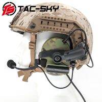 TAC-SKY เครื่องส่งรับวิทยุเฮดเซ็ต PTT COMTAC ชุดหูฟัง II หมวกกันน็อคยุทธวิธี COMTAC วงเล็บอาร์ครุ่นที่ครอบหูซิลิโคน