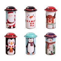 6Pcs Christmas Candy Box Christmas Decorations Storage Iron Box Candy Cans Children Gift Bucket Christmas Candy Gift Organizer Candy Jar