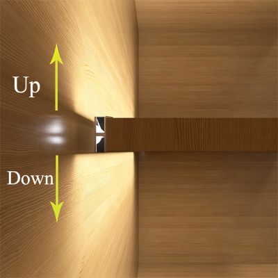 LED Strip Aluminum Profile Ultra Thin Hidden Under Cabinet Layer Shelf Closet Cupboard Bookcase Light Bar Up and Down Beam DC12V  by Hs2023