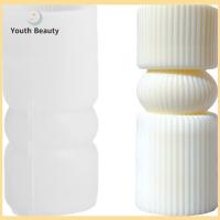 YOUTH BEAUTY ซิลิโคนทำจากซิลิโคน แม่พิมพ์เทียนเสาสูงทรงกระบอกยาง 11.75ซม. ค่ะ สีขาวขาว บิดเรขาคณิตนามธรรมตกแต่งลายซิลิโคนแม่พิมพ์ แม่พิมพ์เทียนซิลิโคนทำมือ สบู่ทำมือ