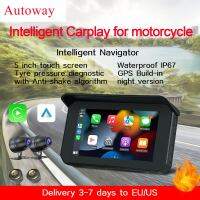 Autoway ไร้สายกันน้ำ Carplay สำหรับรถจักรยานยนต์5 สัมผัสหน้าจออัตโนมัติพร้อม GPS TMPS ป้องกันการสั่นไหวกล้องมองเห็นตอนกลางคืน