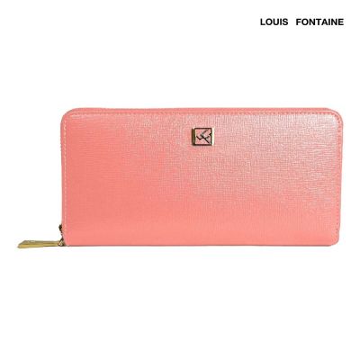 Louis Fontaine กระเป๋าสตางค์แบบยาวซิปรอบ รุ่น Lucky - สีชมพู